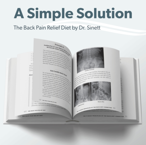 Back pain relief diet book by Dr. Todd Sinett