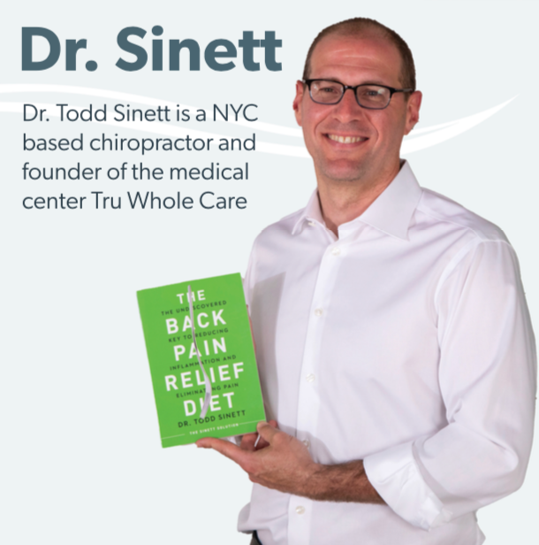 Back pain relief diet book by Dr. Todd Sinett